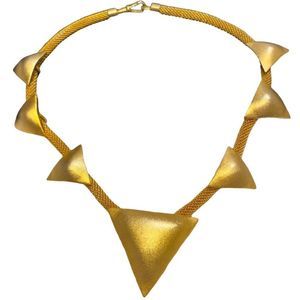 Vintage Robin Kahn Abstract Gold Necklace